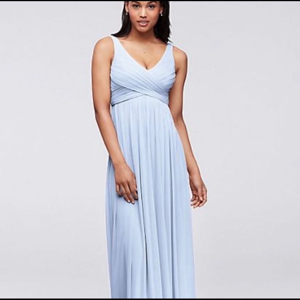 David’s Bridal Ice Blue Size 8 Bridesmaid Dress